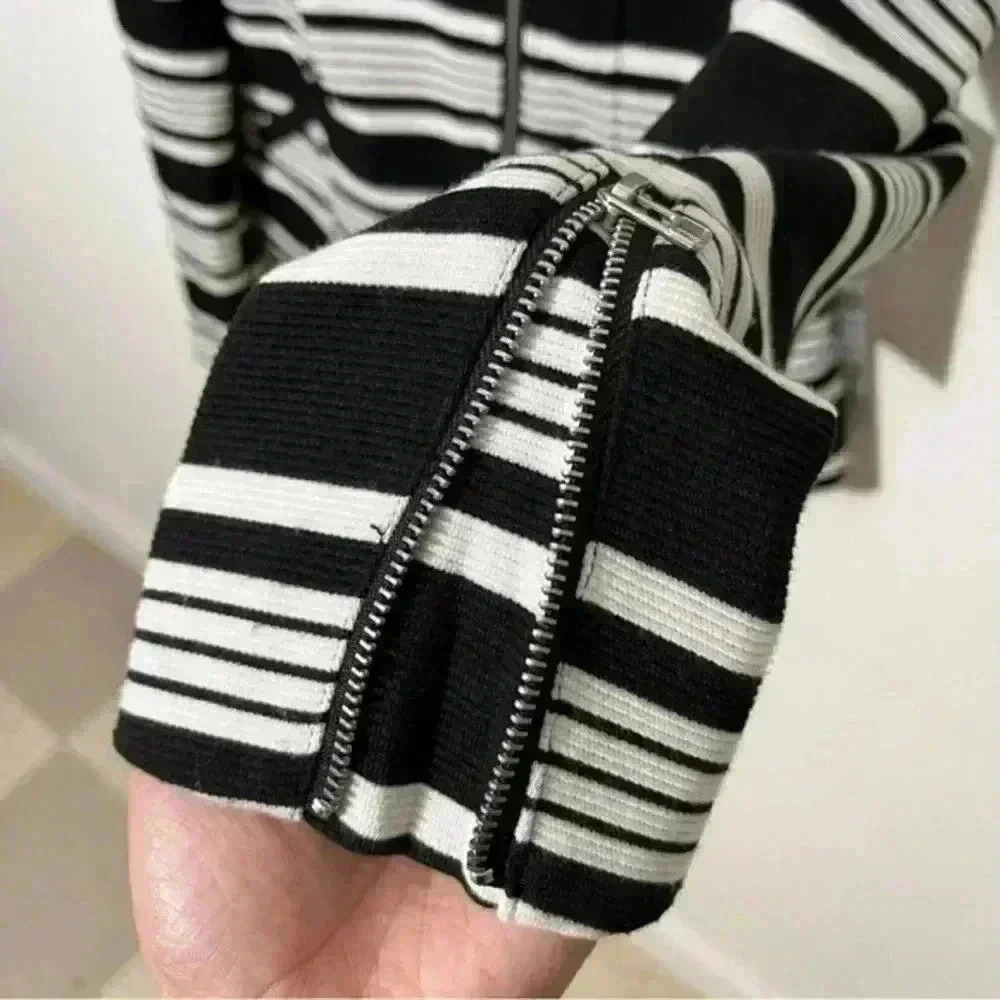 BAGATELLE Striped Moto Zip Up jacket | size Medium‎ - Picture 8 of 11